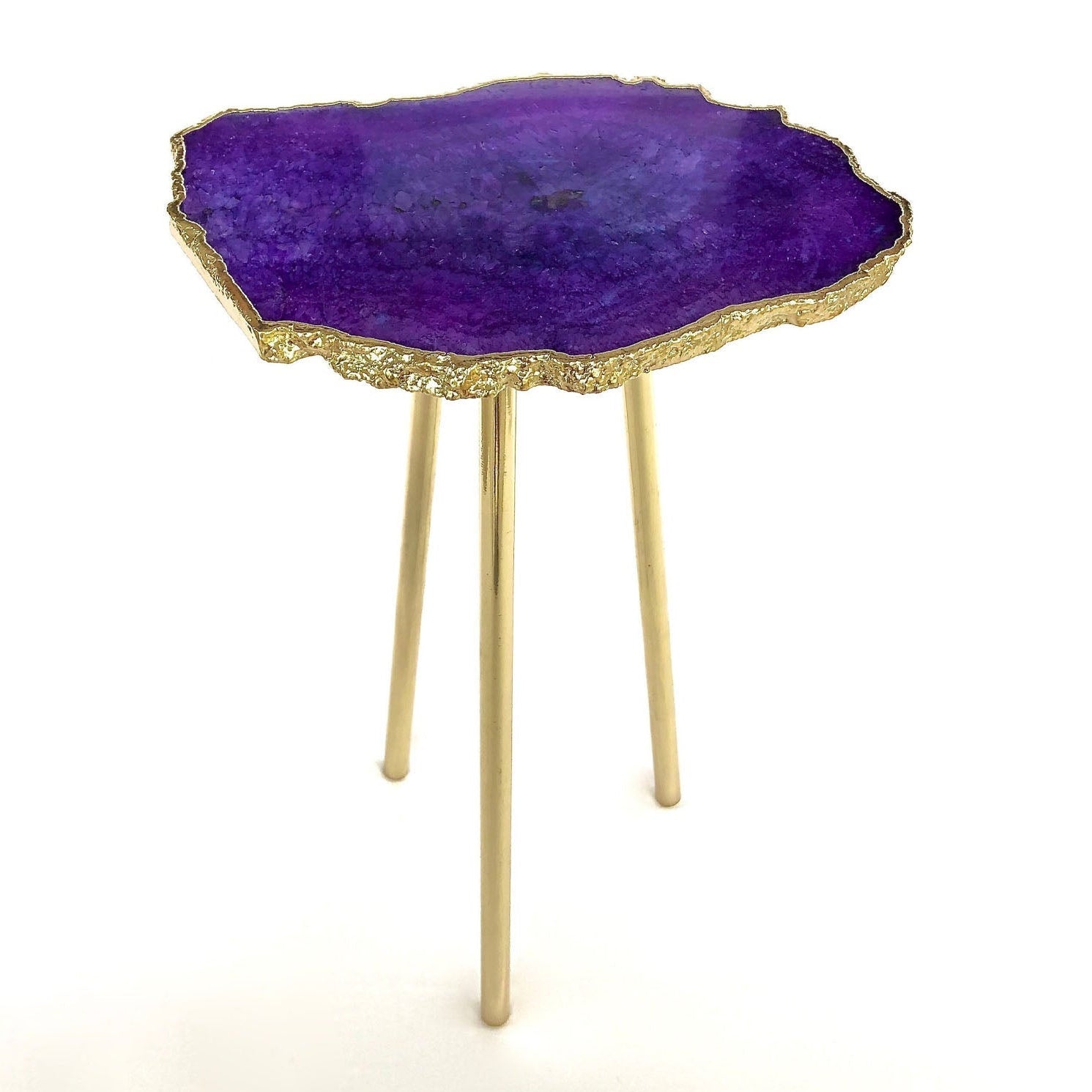Small Purple Agate/Single Piece/Crystal/Gemstone/Quartz Organic Edge Side/Drink/Table