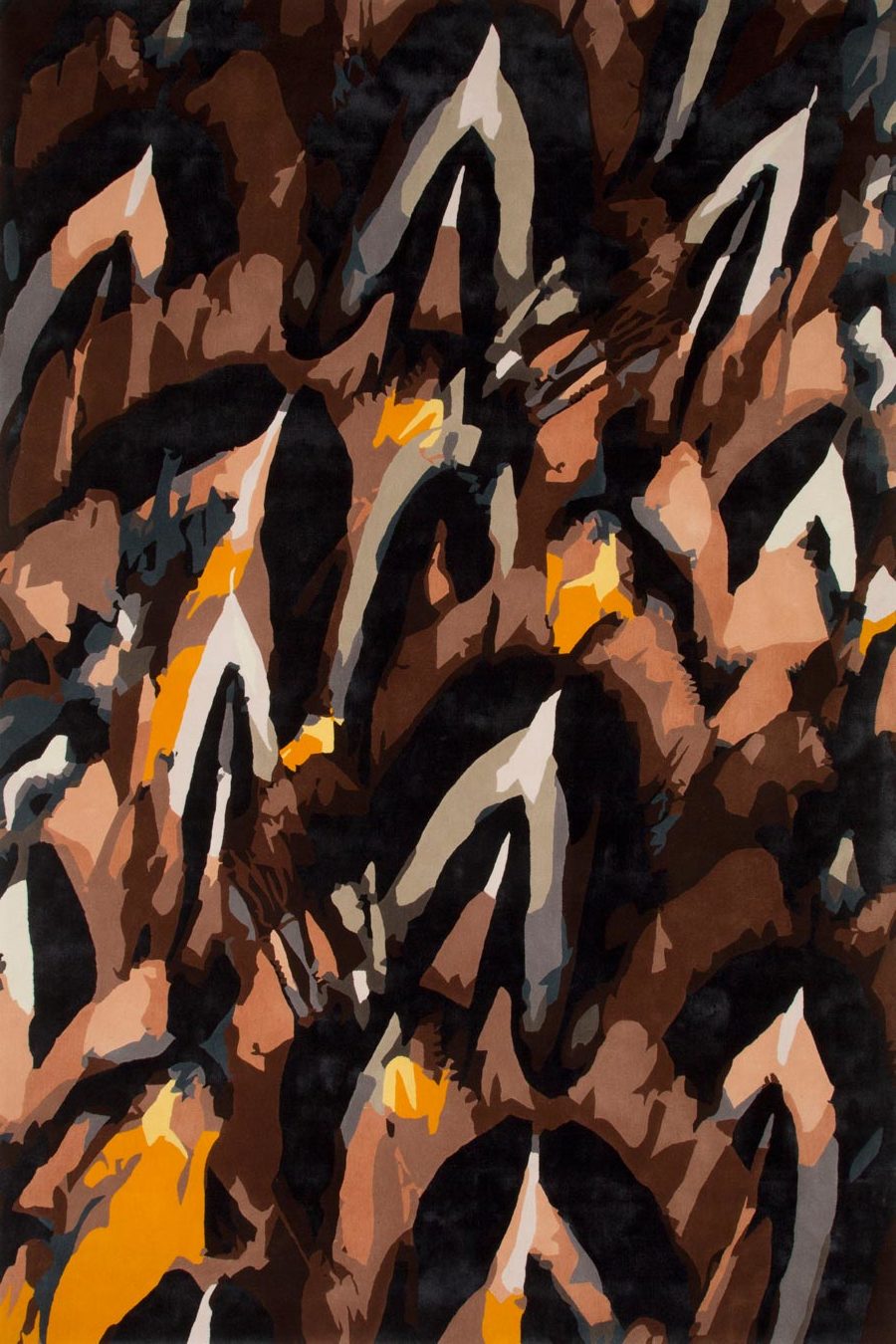 CoreRise Rug | Black, Brown & Amber | Hand Tufted New Zealand Wool | Rugfine