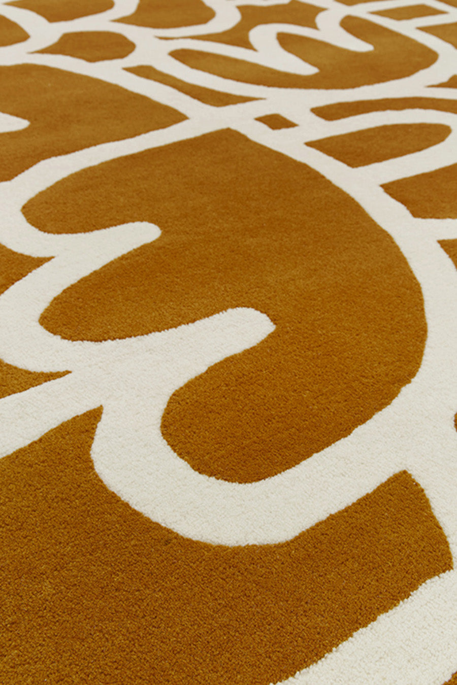 Wool Area Rug | Mustard Yellow & Ivory | Abstract Floral | Evergaze by Rugfine