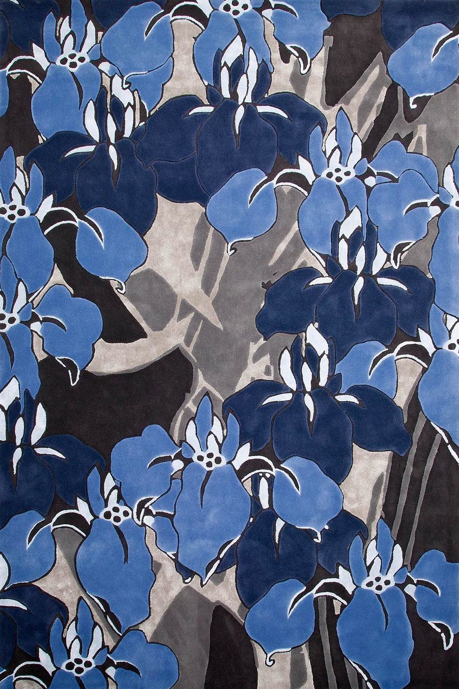 Hand Tufted Wool Rug | Cornflower Blue, Navy & Grey | Twirks by Rugfine